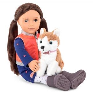 Target brand Our Generation Doll with puppy and skates!